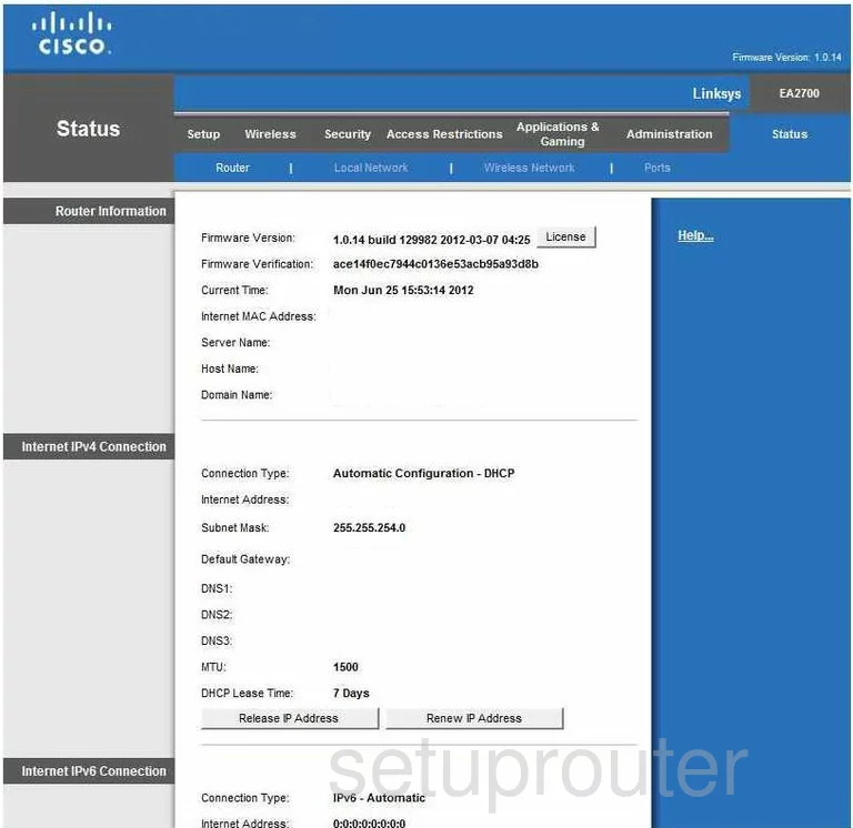 router status mac address internet IP