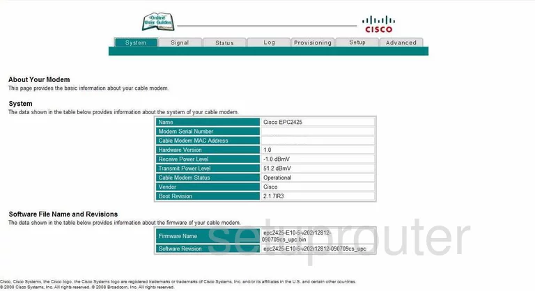 router status mac address internet IP