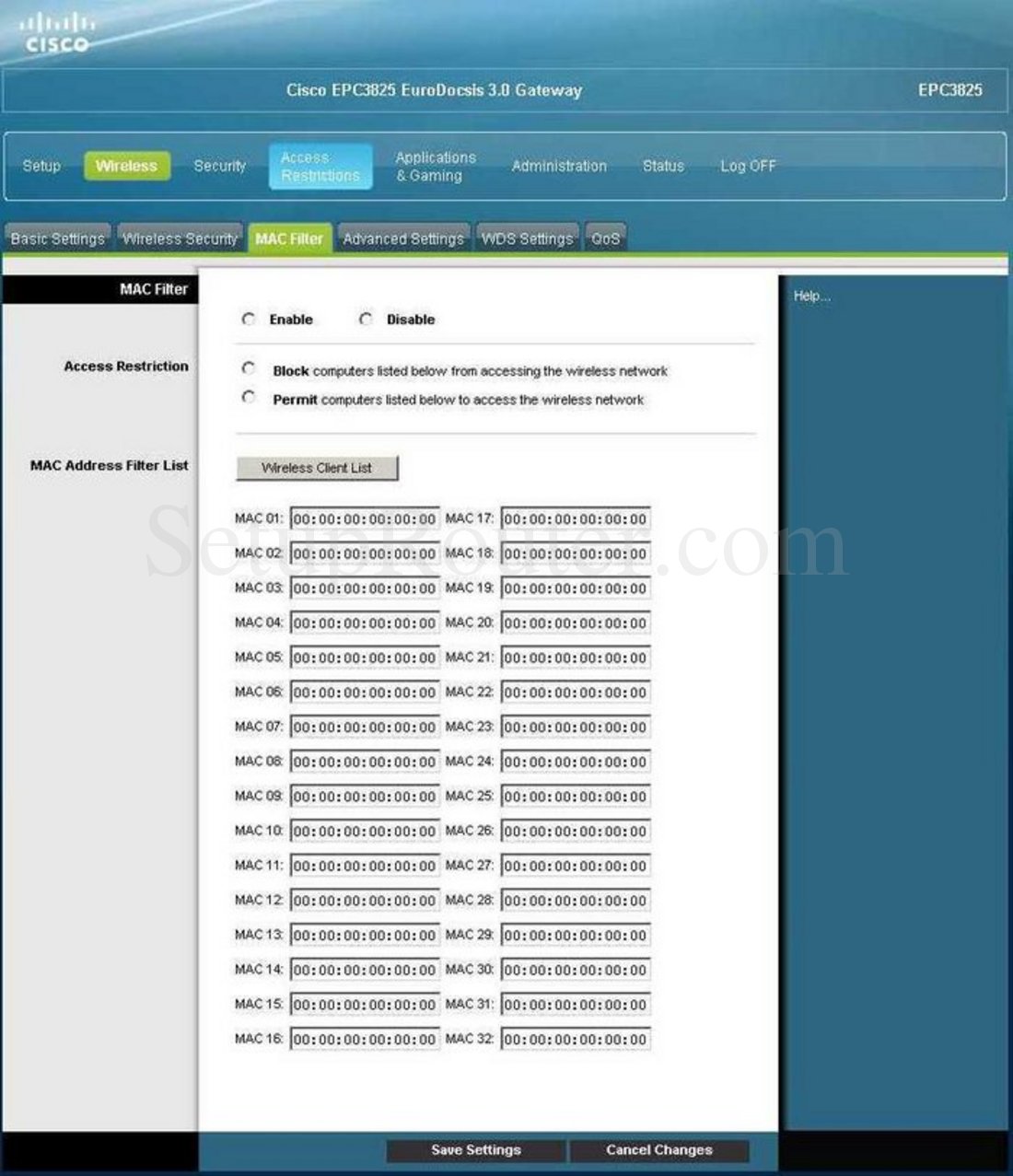 Настройка роутера cisco epc3825