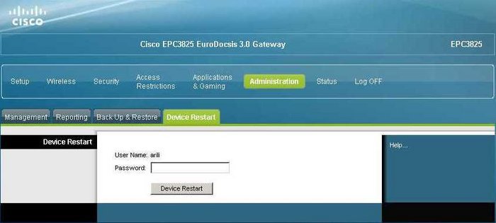 Настройка роутера cisco epc3825