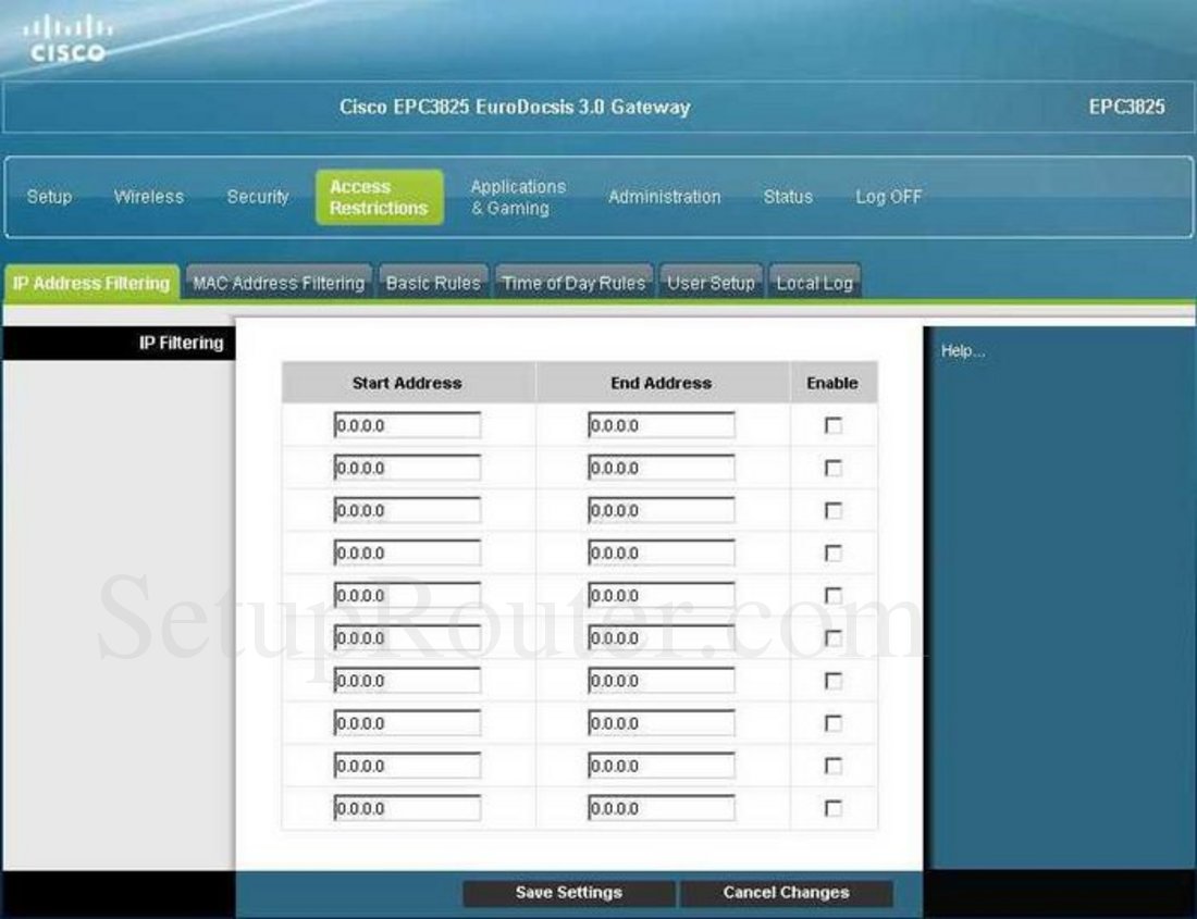 Настройка роутера cisco epc3825