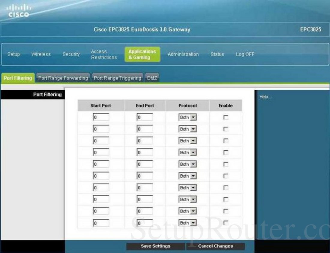 Настройка роутера cisco epc3825