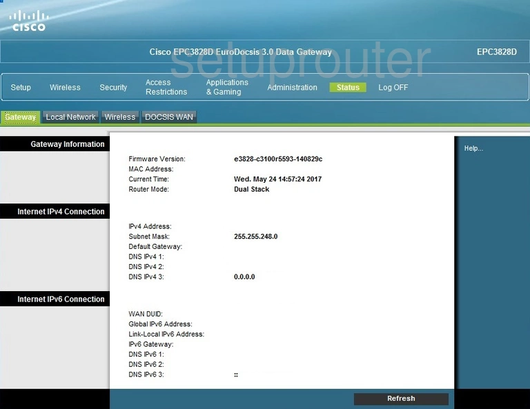 router status mac address internet IP