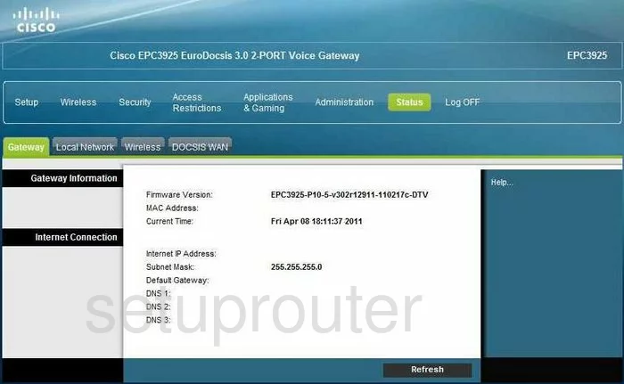 router status mac address internet IP