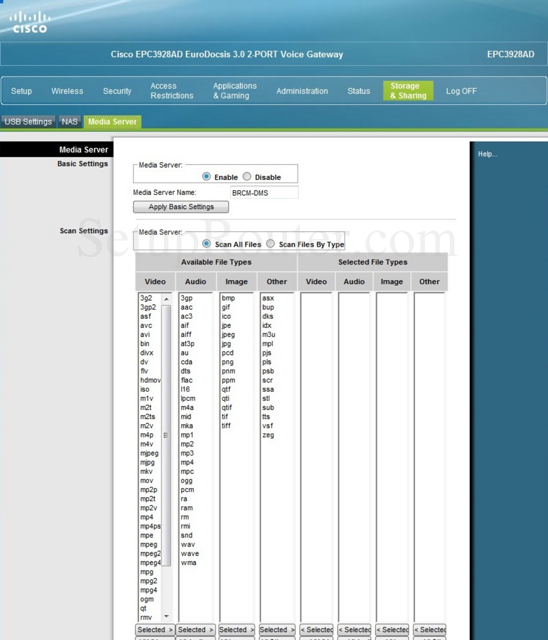 Модем cisco epc3928ad настройка