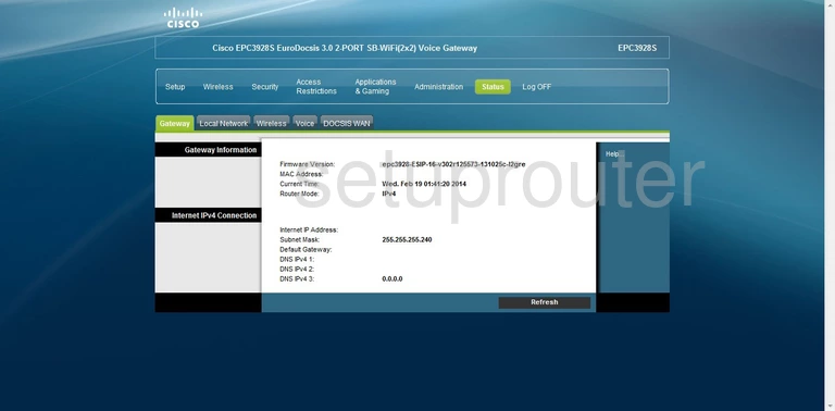 router status mac address internet IP