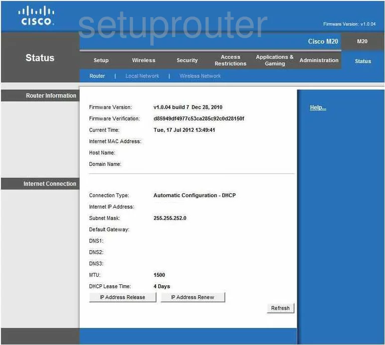 router status mac address internet IP