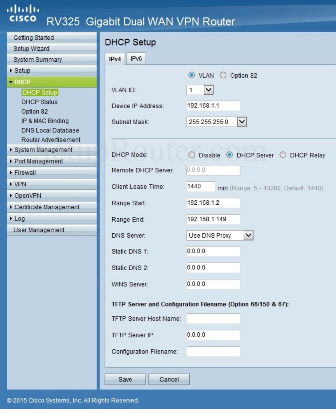 Cisco Rv325 Screenshot Dhcpsetup