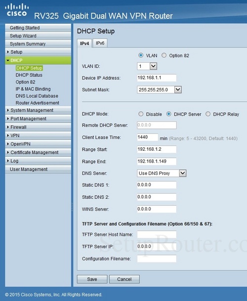 Cisco RV325 Screenshots