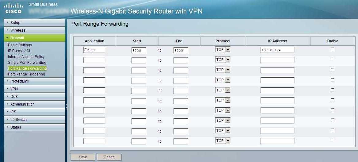 All Screenshots for the Cisco RVS4000