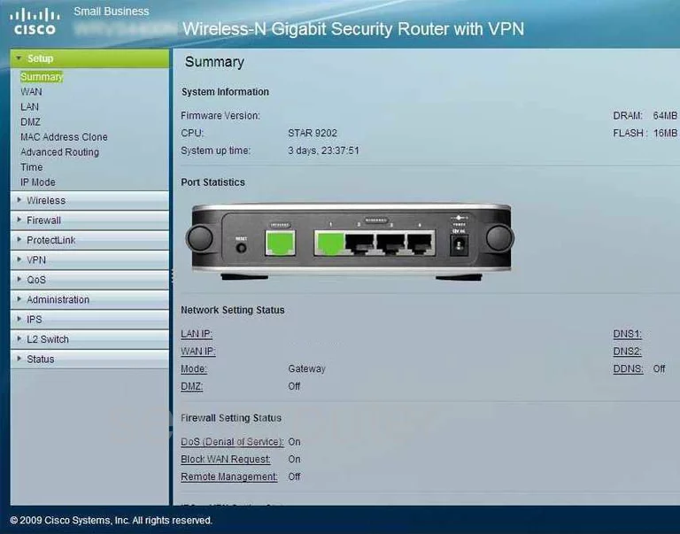 router status mac address internet IP