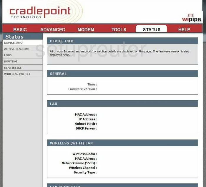 router status mac address internet IP