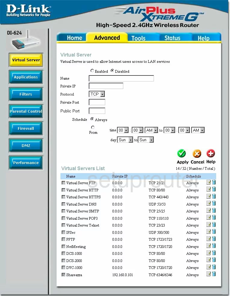 port forwarding nat screenshot