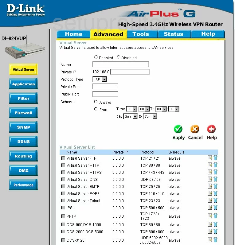 port forwarding nat screenshot