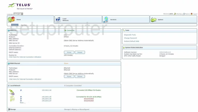 router status mac address internet IP