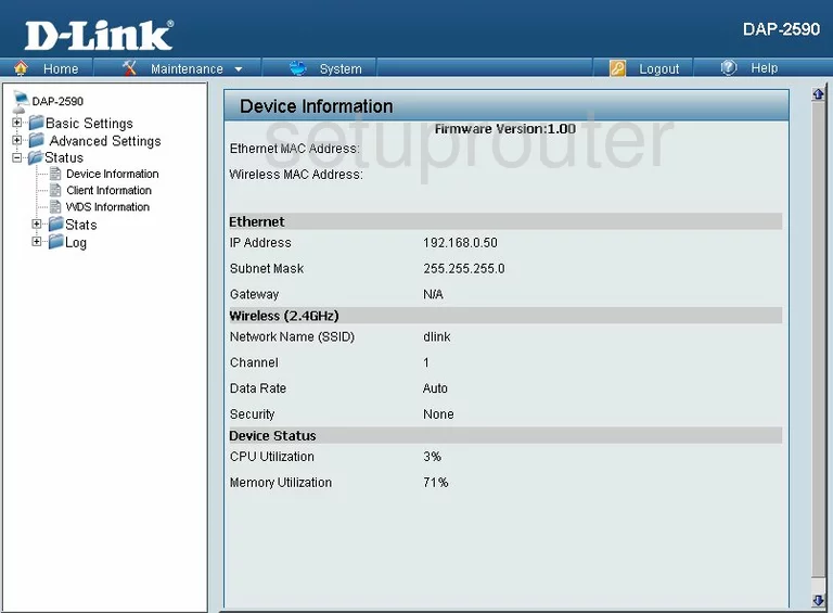 router status mac address internet IP