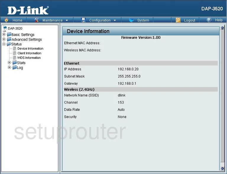 router status mac address internet IP