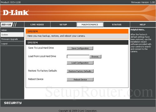 Dlink DCS-1130 Screenshots
