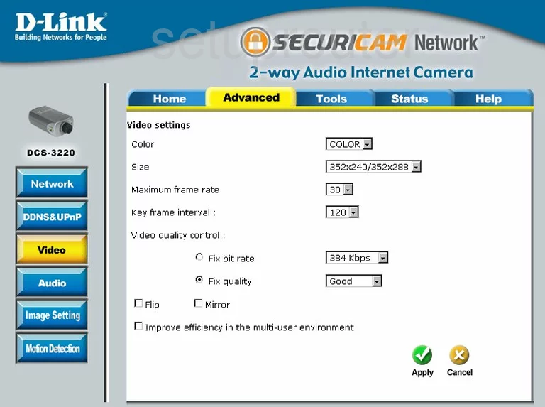 security camera video settings