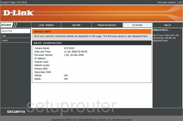 router status mac address internet IP