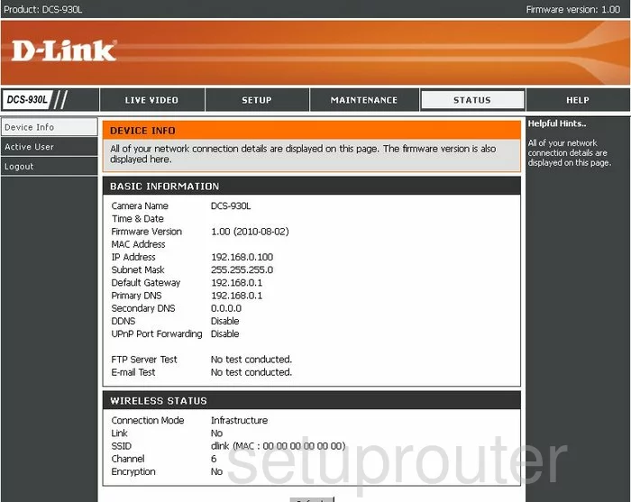 router status mac address internet IP