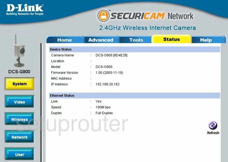 router status mac address internet IP