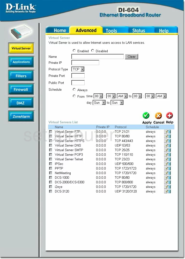 port forwarding nat screenshot