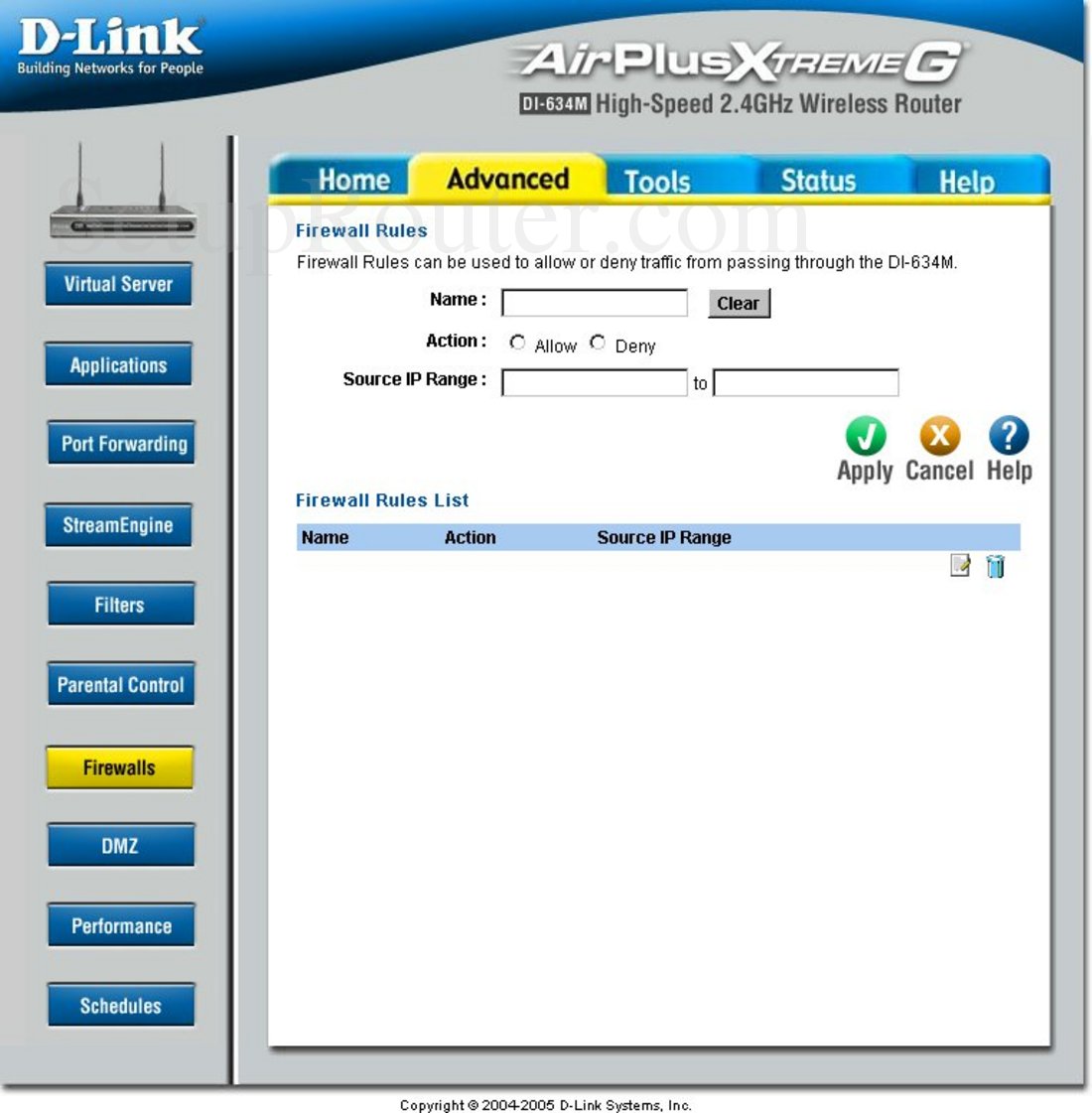 Настройка firewall на d link