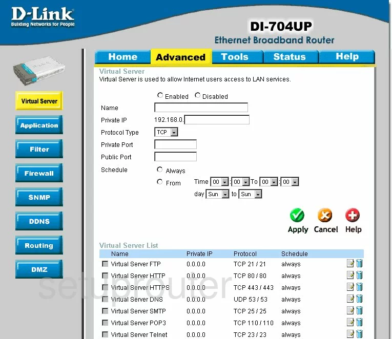 port forwarding nat screenshot