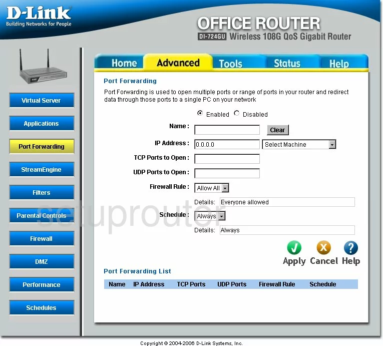 port forwarding nat screenshot