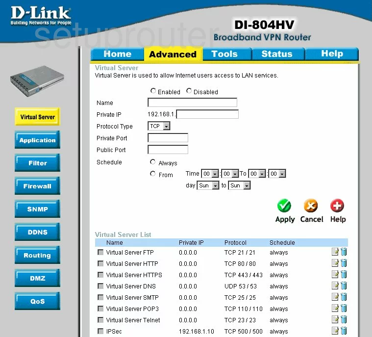 port forwarding nat screenshot