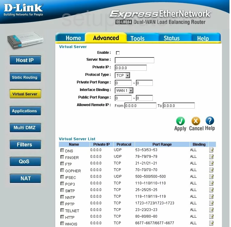 port forwarding nat screenshot