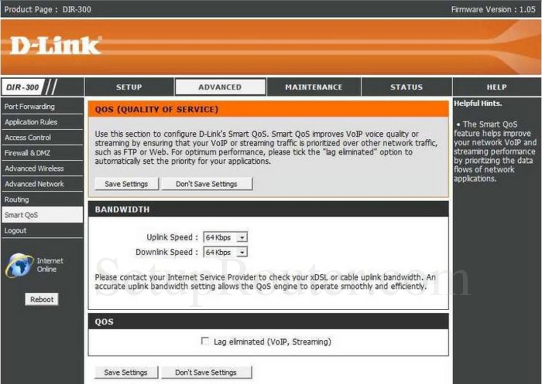 Dlink DIR-300 Screenshot Smart QoS