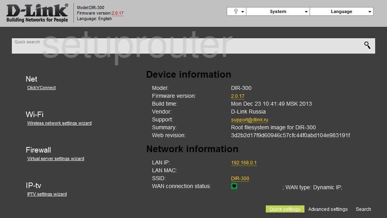 router status mac address internet IP