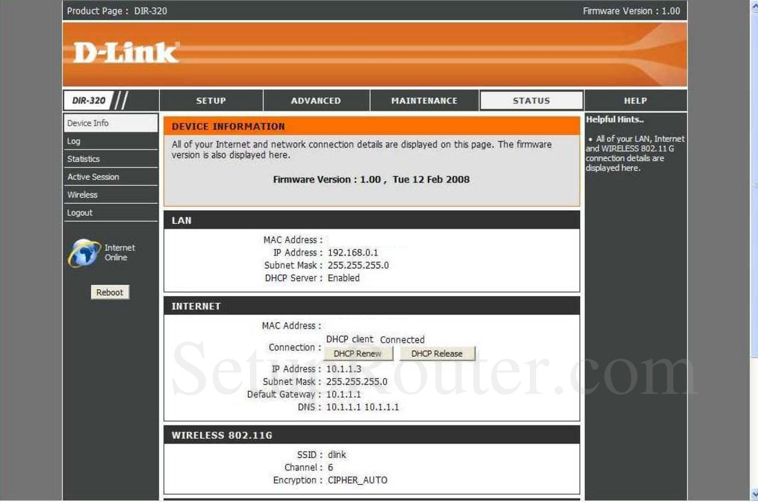 Dir 320 периодически отключается wifi