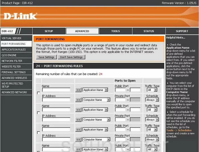 port forwarding nat screenshot