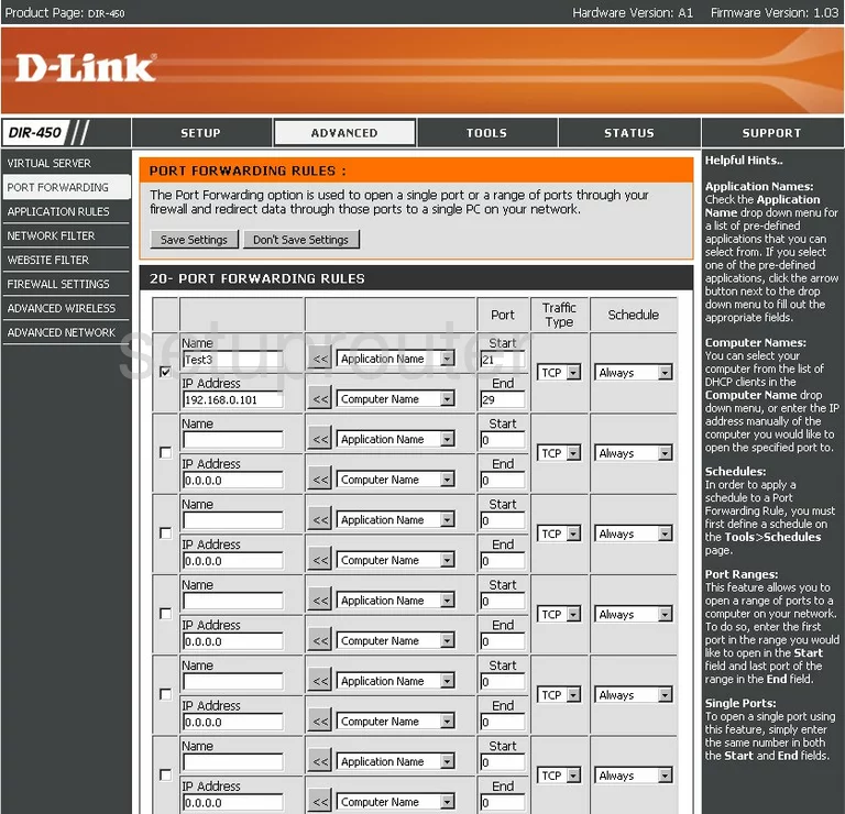 port forwarding nat screenshot