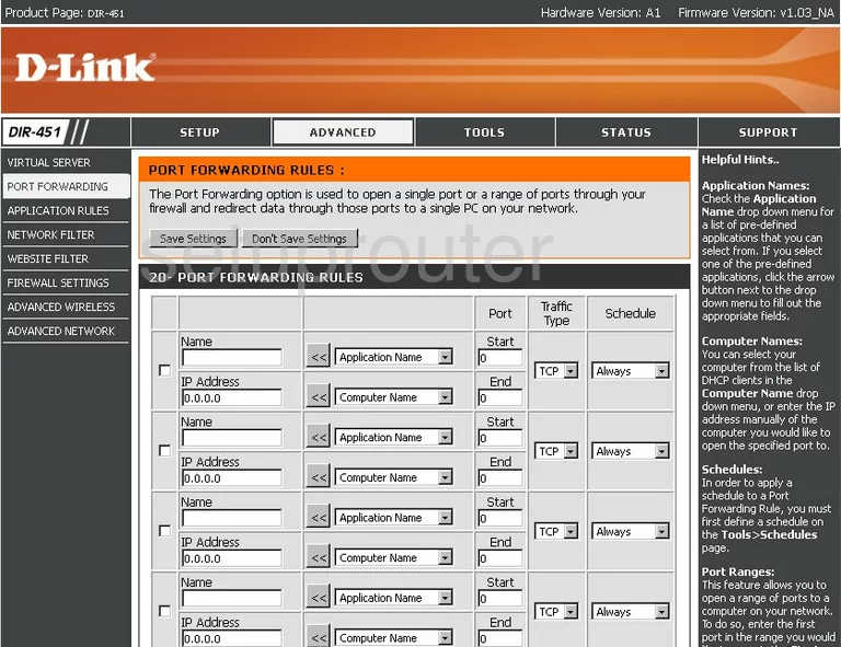 port forwarding nat screenshot