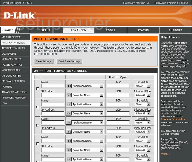 port forwarding nat screenshot