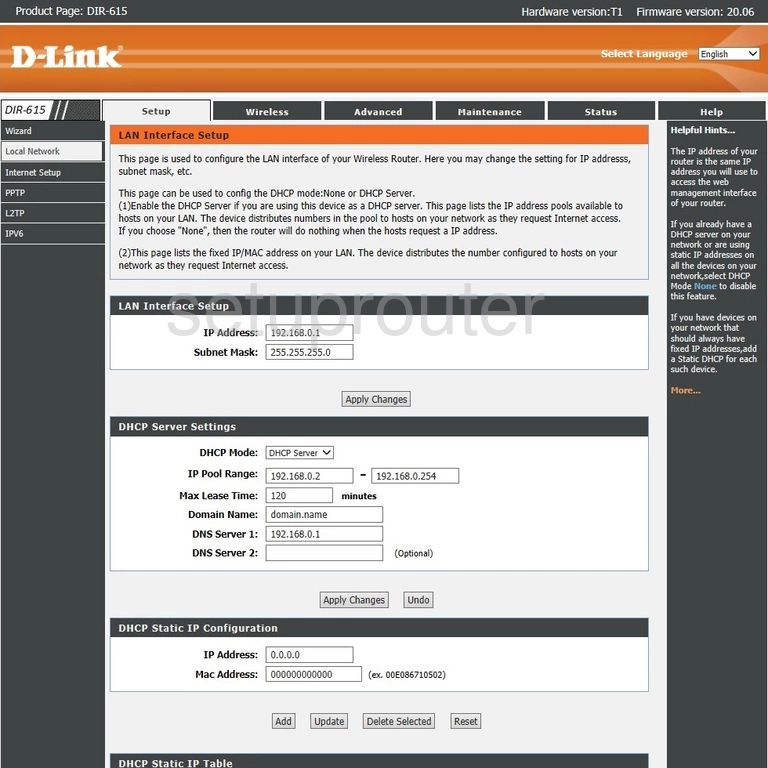 router IP address lan home network