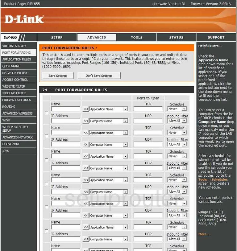 port forwarding nat screenshot