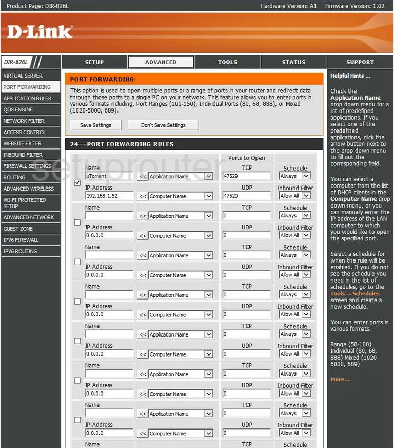 port forwarding nat screenshot