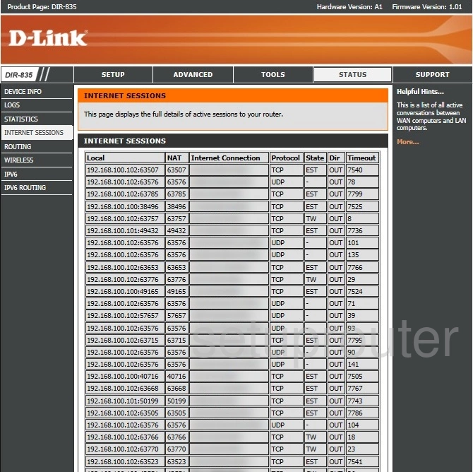 router status mac address internet IP