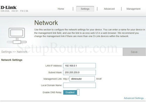 How to change the ip address of the Dlink DIR-850L