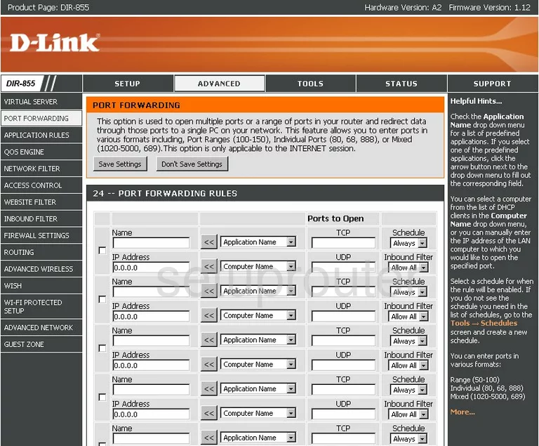 port forwarding nat screenshot