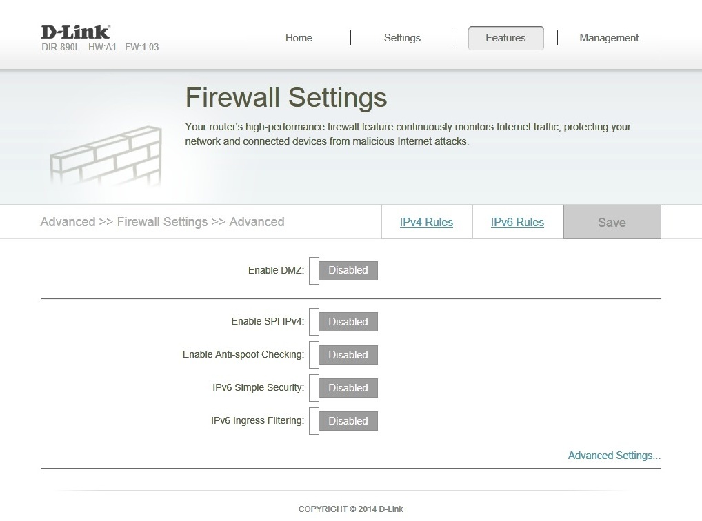 Настройка firewall на d link