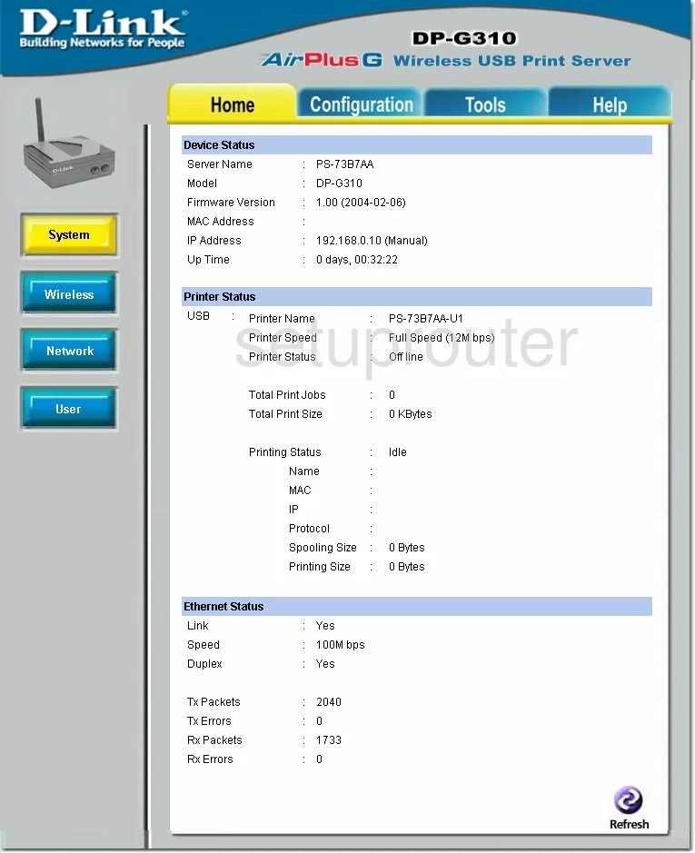 router status mac address internet IP