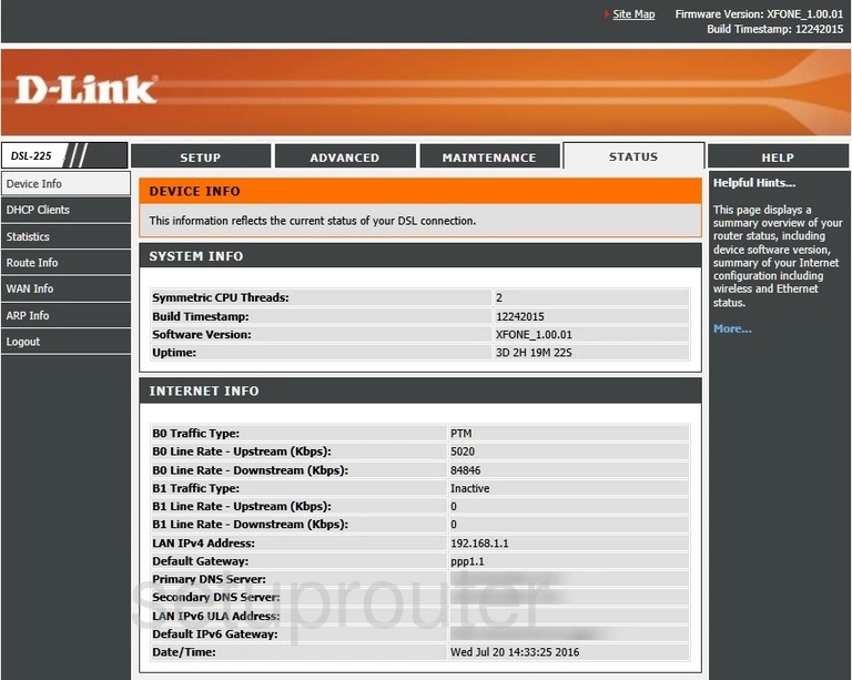 router status mac address internet IP