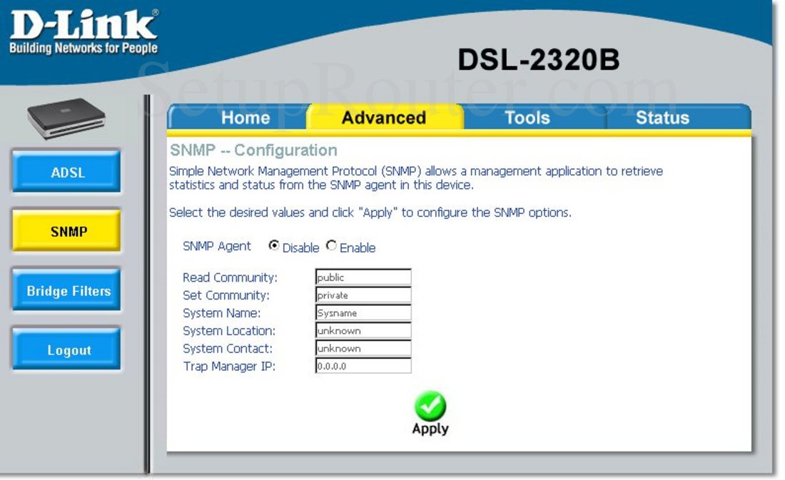 Настройка snmp на коммутаторе d link