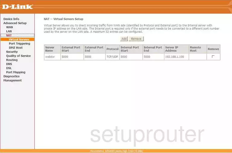 port forwarding nat screenshot